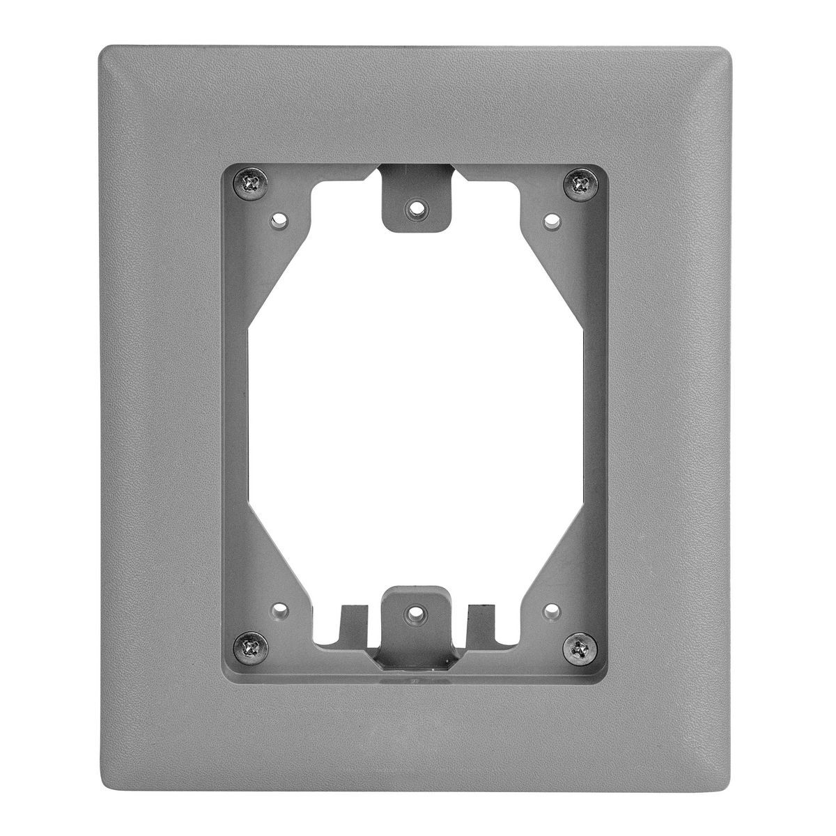 Concrete Floorboxes, Flush, Rectangular PVC Box Series, 1-Gang Non-Metallic Carpet Flange, Gray