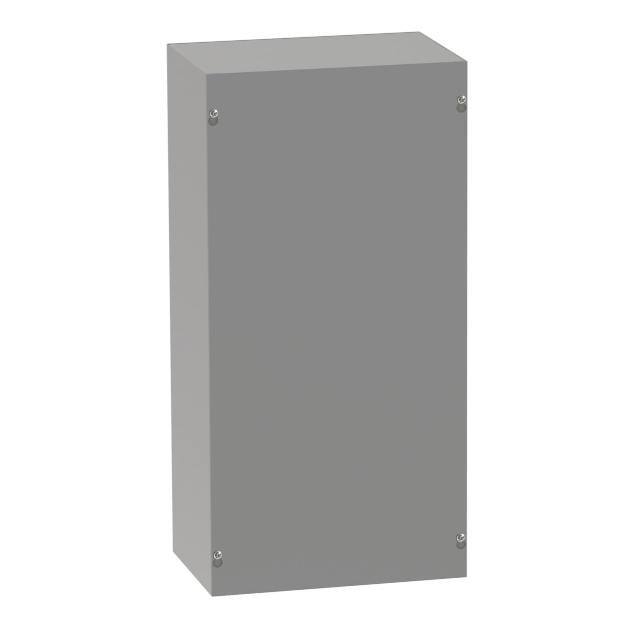Screw-Cover Enclosure Type 1 no Knockouts, 15x15x4, Gray, Steel