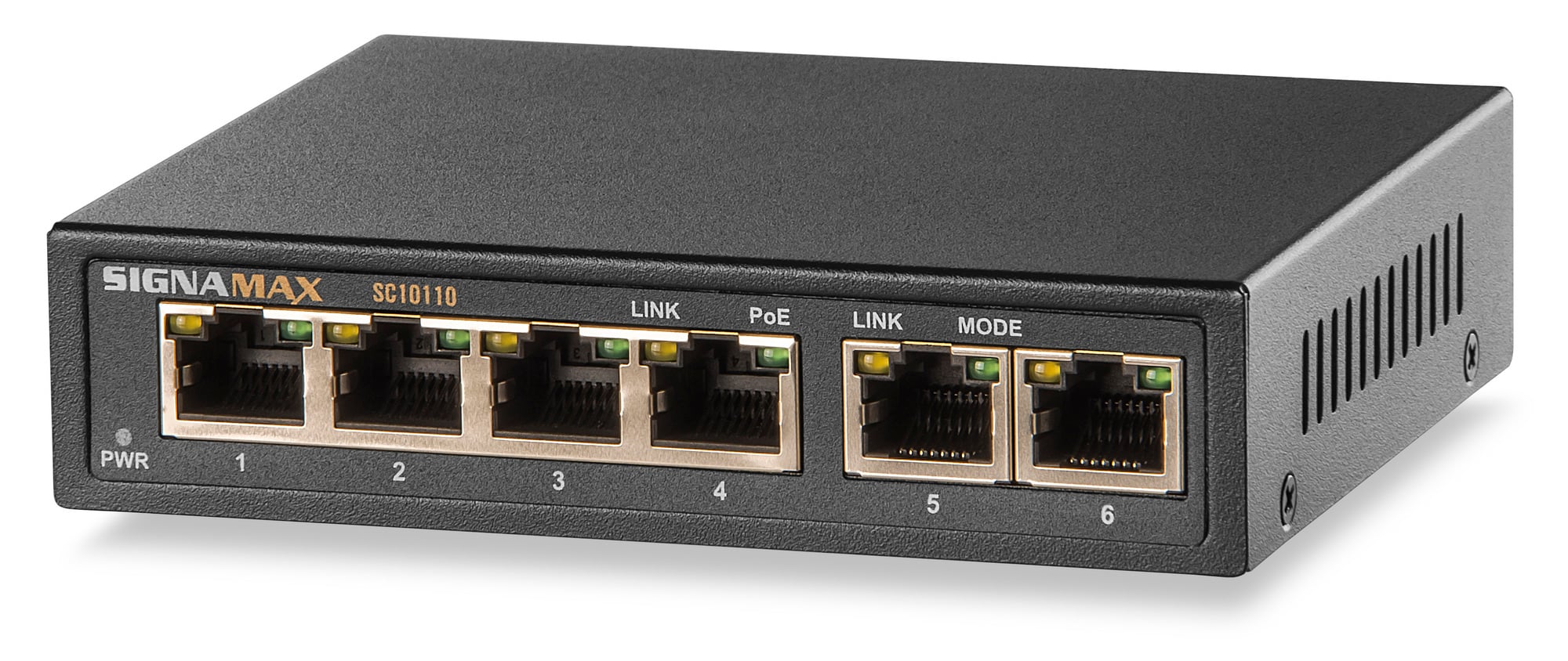 C-100 4 Port Gigabit PoE+ Switch with 2Gigabit Ports