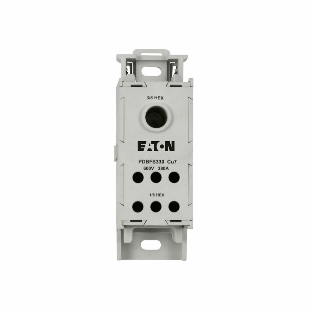 Power Distribution Blocks, Enclosed, 380A, Single-pole, 500kcmil-#6AWG line, (6)#2-#14AWG load