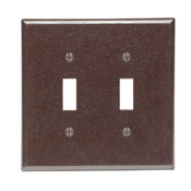 2-Gang Toggle Device Switch Wallplate, Midway Size, Brown