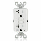 Self-Test Tamper Resistant, Weather Resistant GFCI Receptacle. Nema 5-20R 20A-125V At Receptacle, 20A-125V Feed-through - White With White Test And Reset Buttons