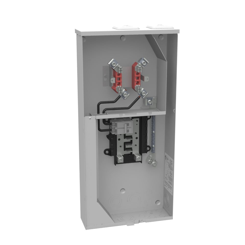 U5169-XTL-100 4 Term, Ringed, 2 Small Closing Plates, 1-100 Amp, Main Breaker, 10 Branch Circuit