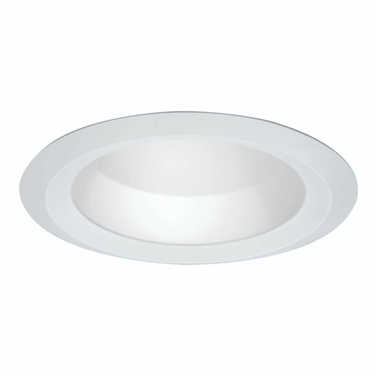 6" Shallow Full Cone White Reflector, White Self-Flange Ring