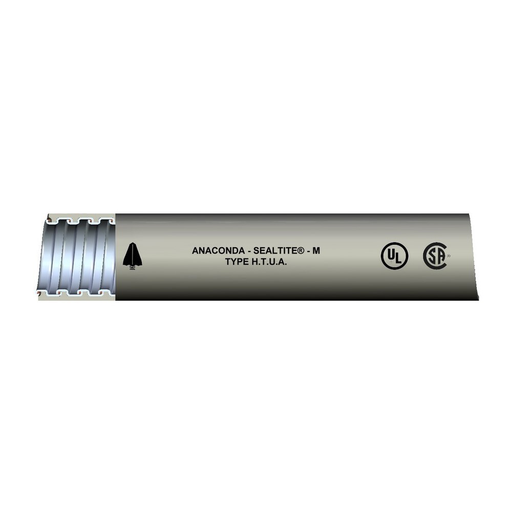 Type UA Liquid Tight Flexible PVC-Coated Galvanized Steel Conduit, 1/2 inch, HTUA Black, 100 ft carton