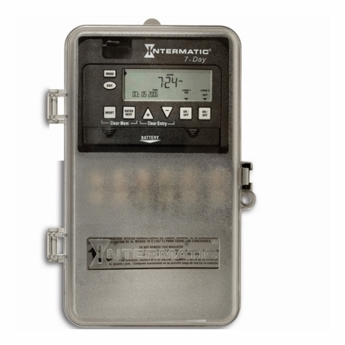 The 7D 30A 2XSPSTORDPST 120-277V NEMA3R PLST 7-Day Electronic Time Switch features independent 7-day programming to provide flexibility for applications where load switching differs each day of the week. These time switches provide dependable and uncomplicated performance, plus to-the-minute programming for accurate load control and reduced energy costs. Up to 28 setpoints or events can be preset to automatically repeat. The program can be disabled at any time by placing the time switch in the Manual operating mode. Control buttons provide manual control of each circuit independently regardless of the operating mode. Each time switch is housed in a lockable enclosure to protect against vandalism and unauthorized tampering.