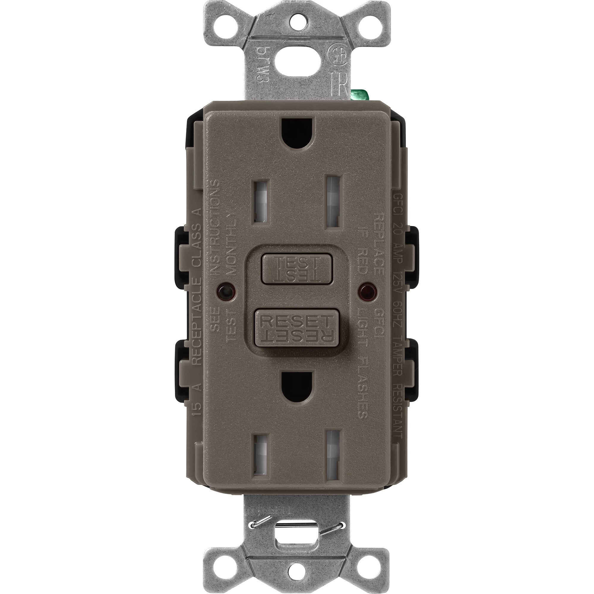 Lutron Claro Tamper-Resistant GFCI Duplex Receptacle, 15-Amp, Truffle