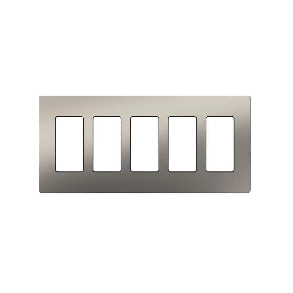 Claro Wallplate Stainless Steel, Five-gang