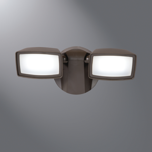 Twin LED Flood, 1000lm, 5000K, Bronze