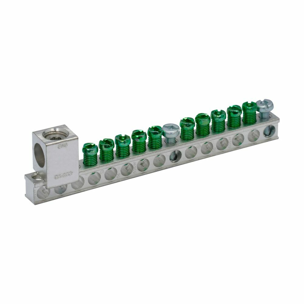 Eaton Eaton PON Accessories - 10 Terminal Ground Bar,(1) 2/0 lug - CH/BR plug-on neutral,10 Circuits,10 terminals