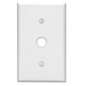 1-Gang .406-Inch Hole Device Telephone/Cable Wallplate, Standard Size, Thermoset, Strap Mount, Ivory