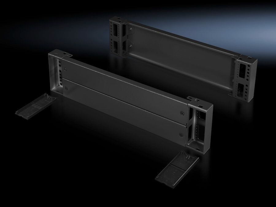 TS Base/plinth component, front and rear, H: 200 mm, for W: 1600 mm, RAL 7022, carbon steel