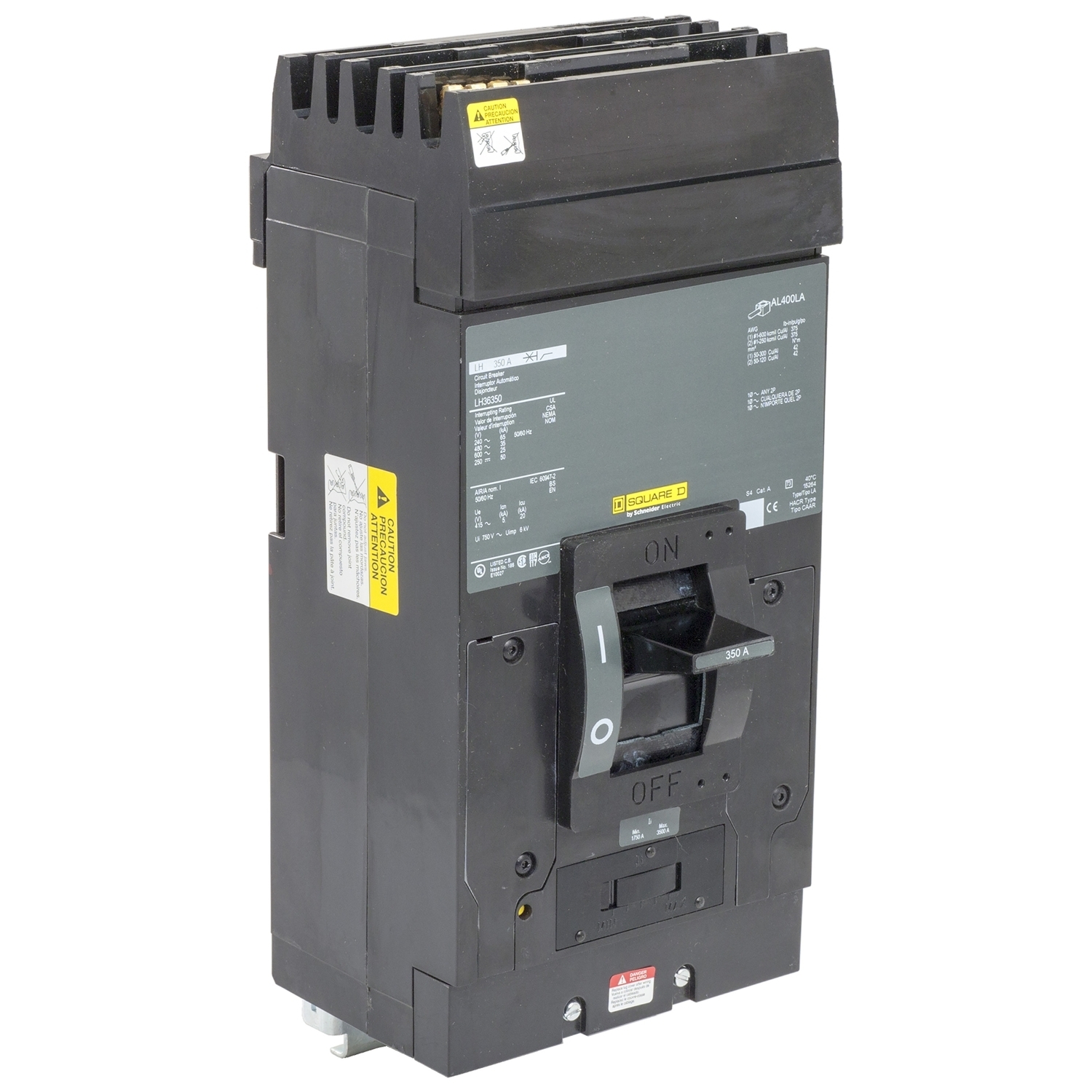 Circuit breaker, LH, 200A, 3 pole, 600VAC, 22kA, 250VDC, 50kA, I-Line, thermal magnetic