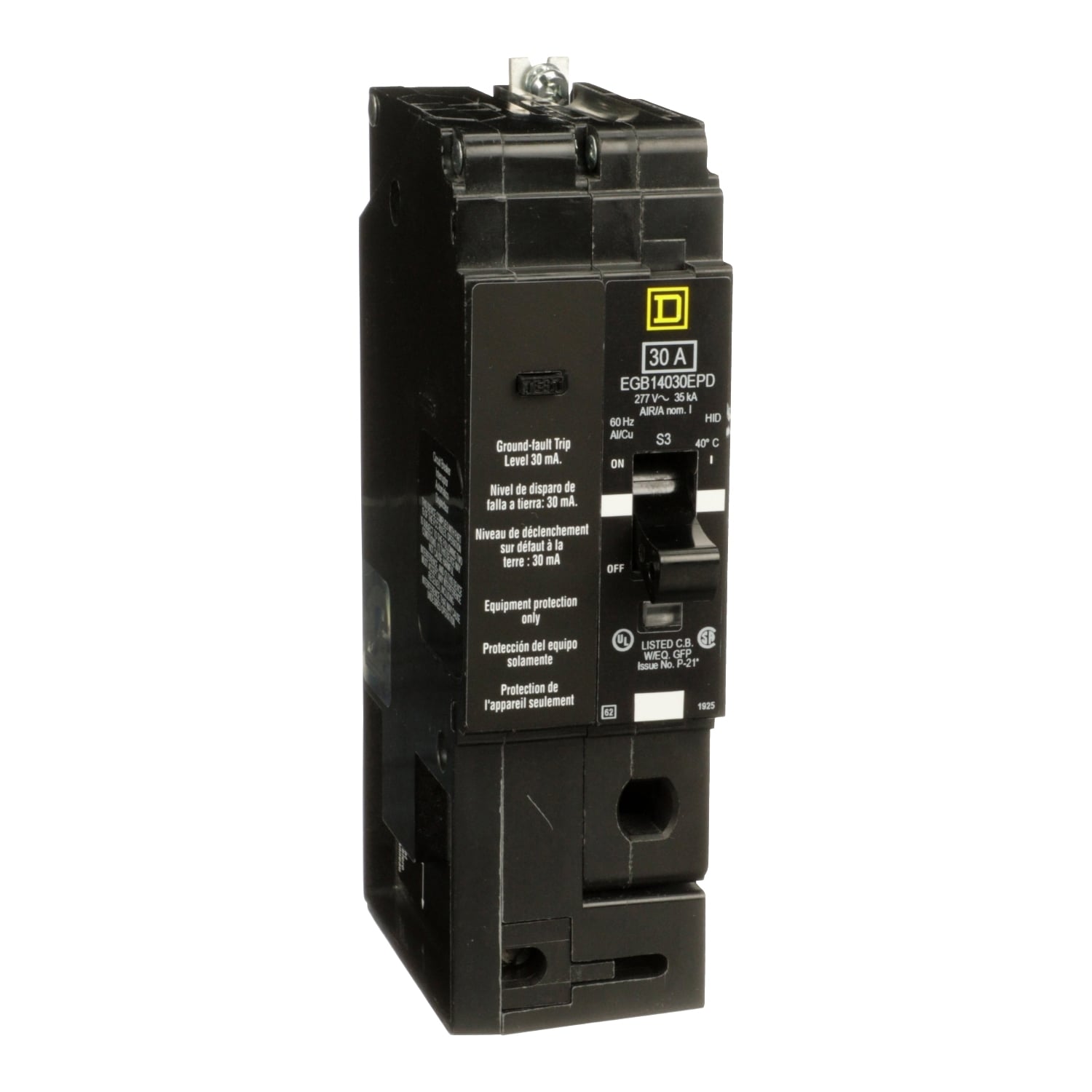 EGB14030EPD Miniature Circuit Breaker, 30 Amp, 1 Pole, 277V