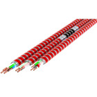 14-2 BE WE GN MC Glide Fire Alarm/Control Cable - Dual Rated - Type MC/FPLP, Red Interlocked Galvanized Steel Armor with blue stripe, 1000' Reel,