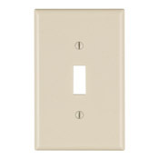 1-Gang Toggle Device Switch Wallplate, Midway Size, Thermoset, Device Mount, Light Almond