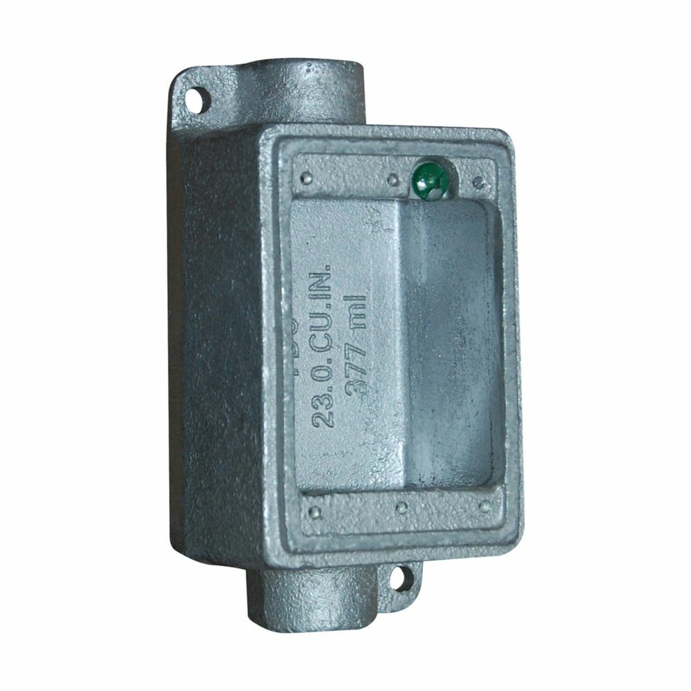 Eaton Crouse-Hinds series Condulet FD device box, Deep, Malleable iron, Single-gang, C shape, 1/2"