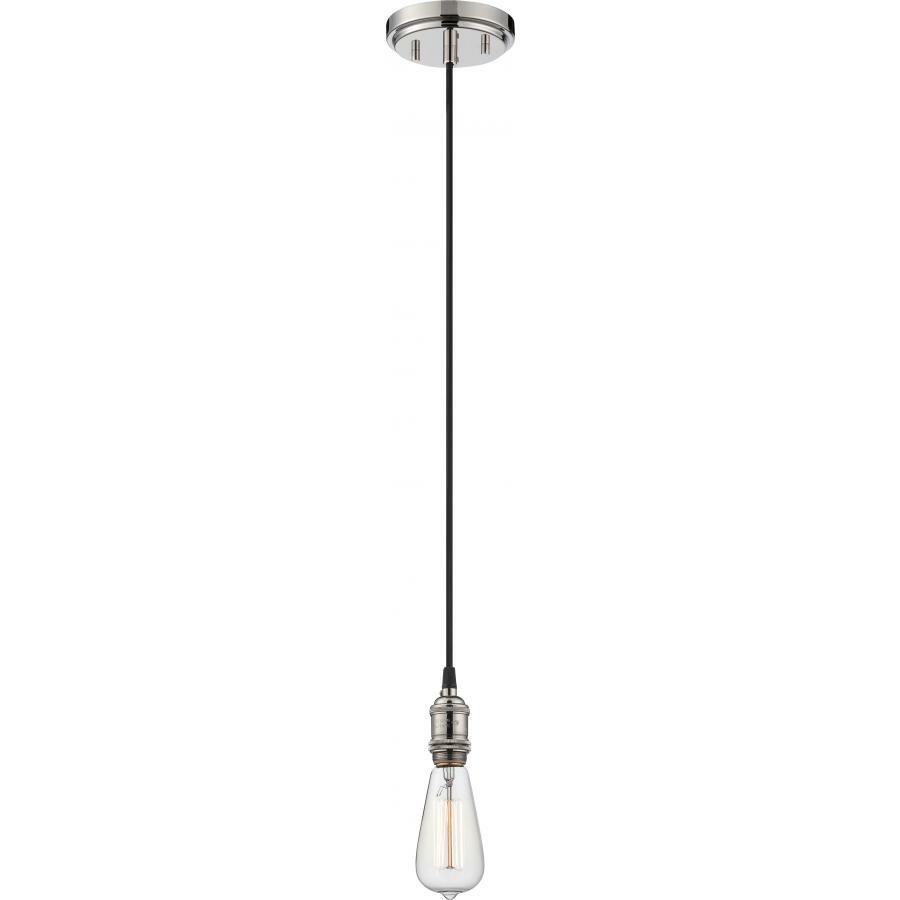 Vintage 1 Light Pendant Vintage Lamp Included Polished Nickel