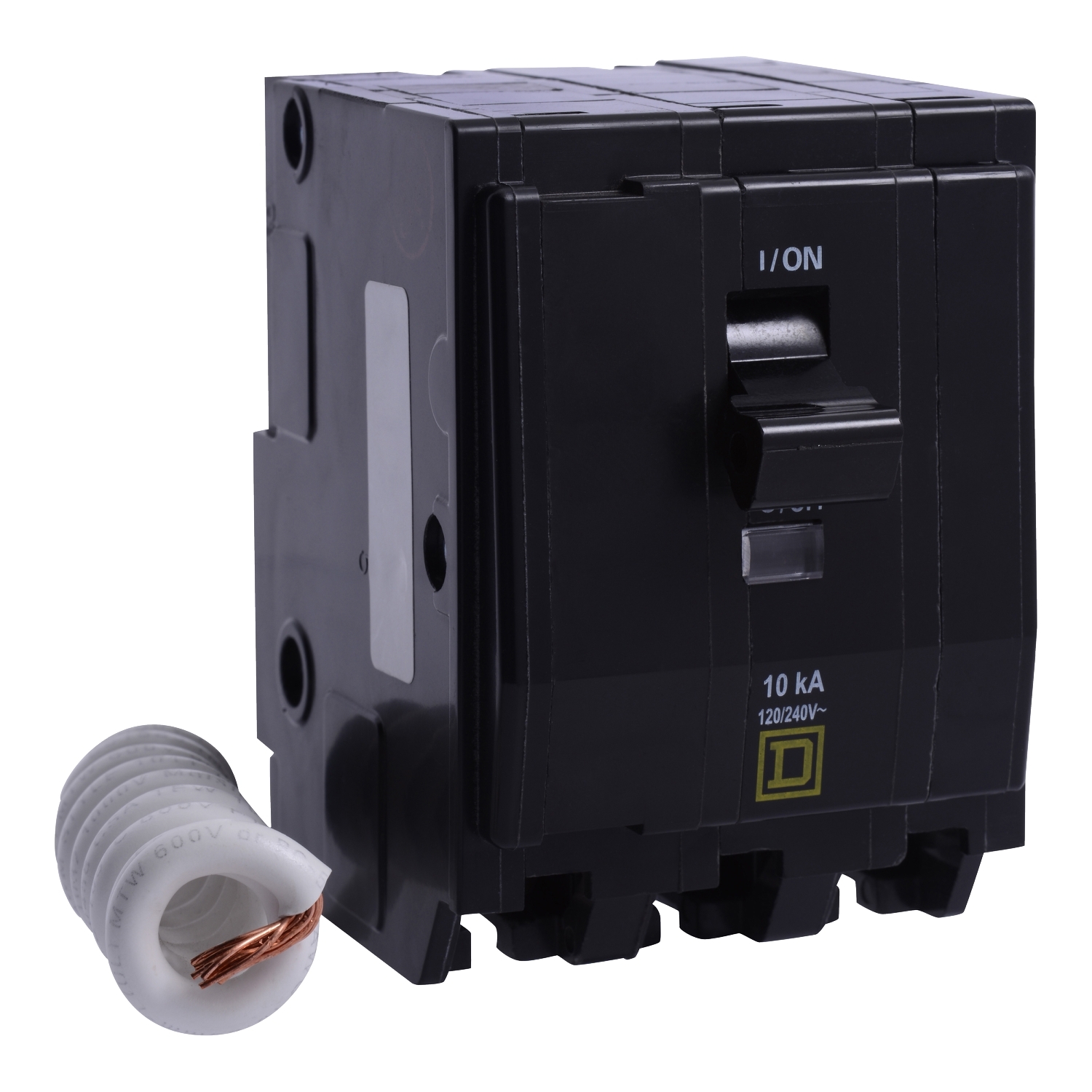 Mini circuit breaker, QO, 10A, 2 pole, 120VAC, 10kA, plug in, switch neutral