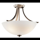 Simple arcs. Gentle curves. You'll love how these flowing lines come together in this 3 light semi flush ceiling light from the Granby(TM) collection of lighting to help you make a style statement. The Brushed Pewter finish easily adapts to a variety of decorating styles.