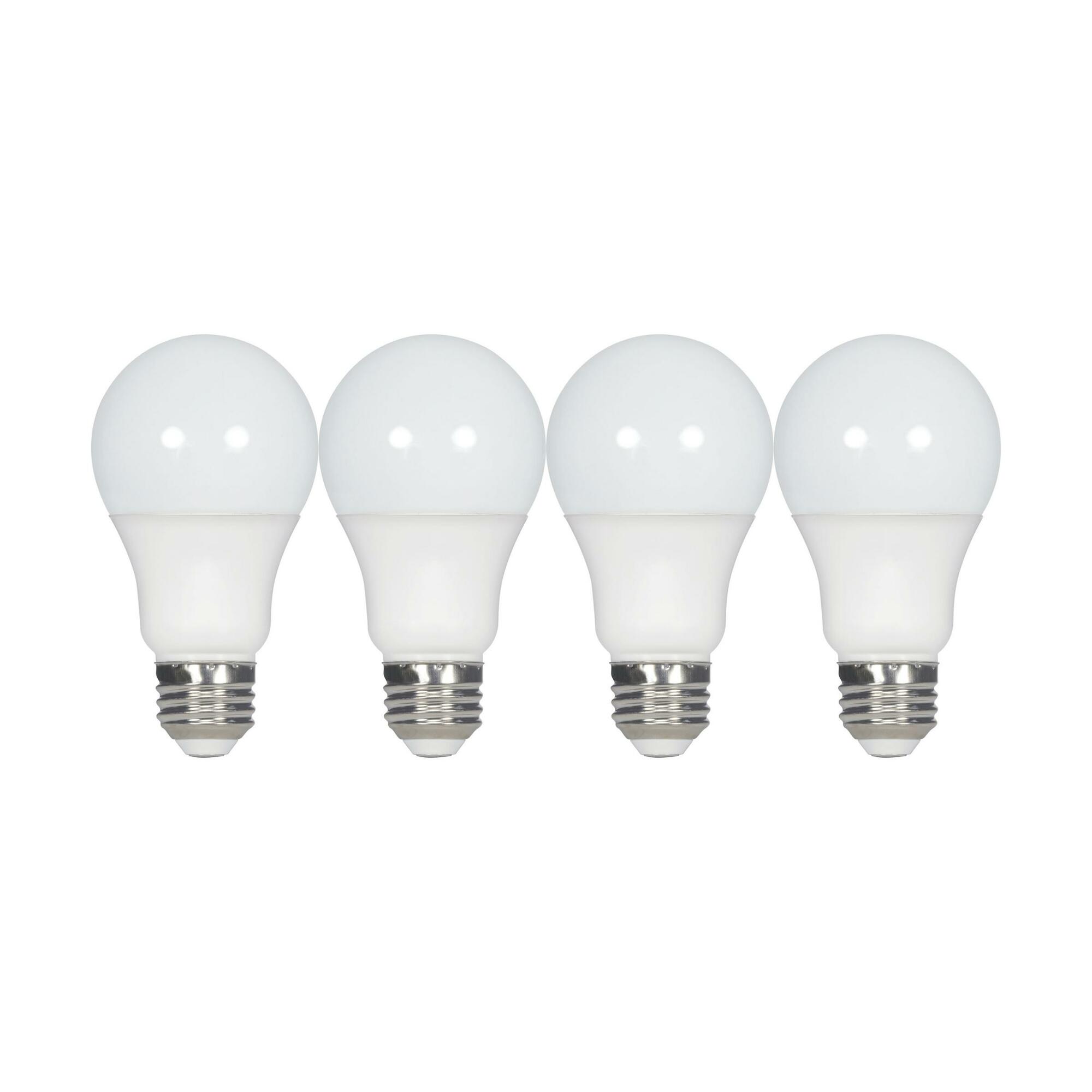 9.5W - A19 LED - Frosted - 2700K - Medium Base - 220 Degree Beam Angle - 120V - Non-Dimmable - 4PK