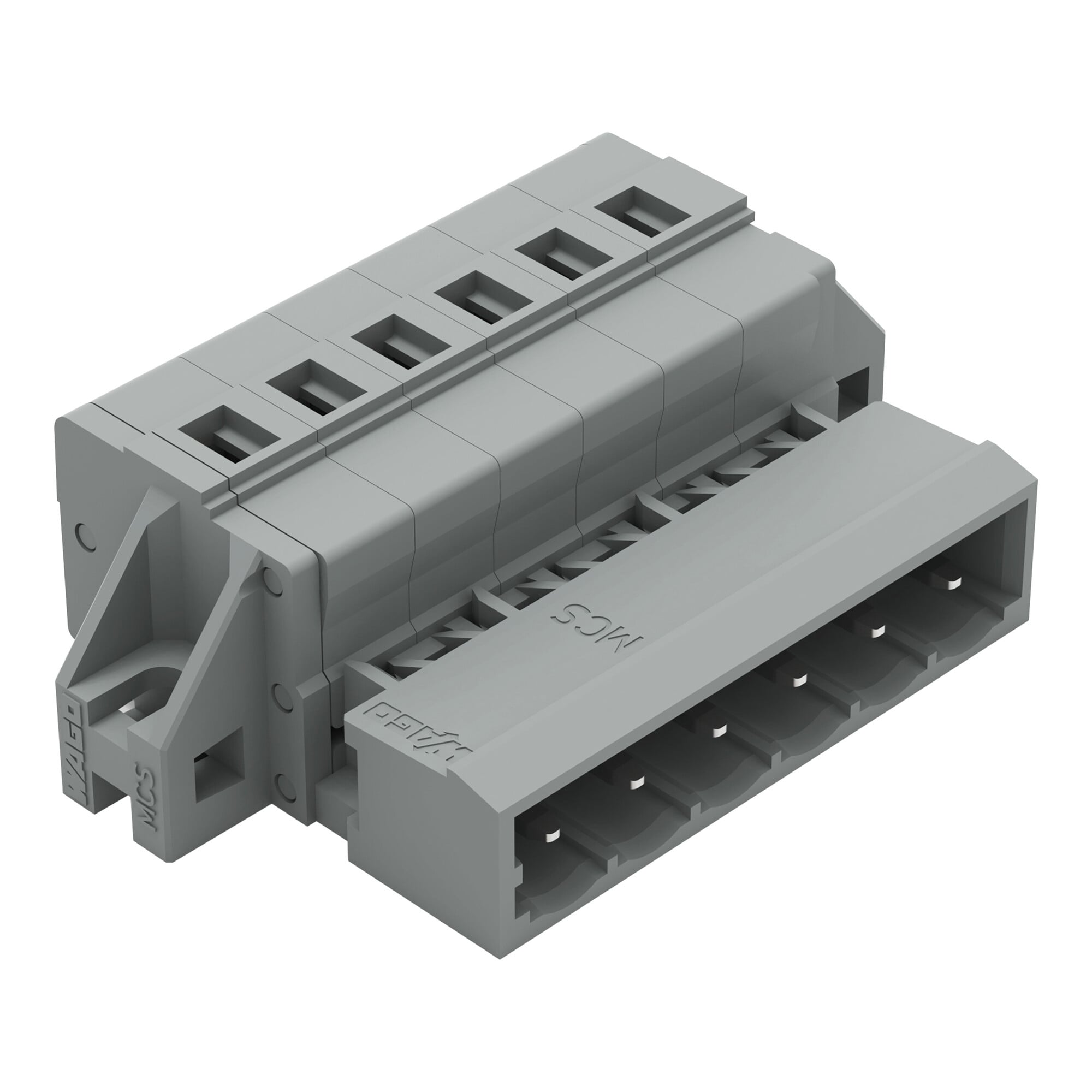 1-conductor male connector; CAGE CLAMP; 2.5 mm; Pin spacing 5 mm; 6-pole; clamping collar; 2,50 mm; gray