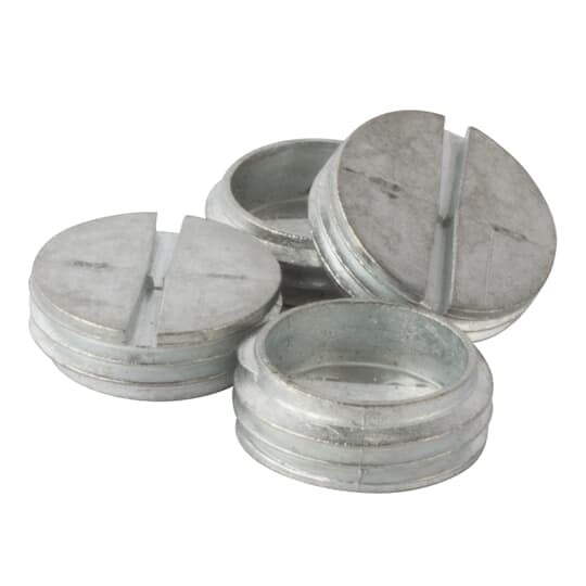 Close-Up Plug, Hub Size 1/2 Inch, Silver, Zinc