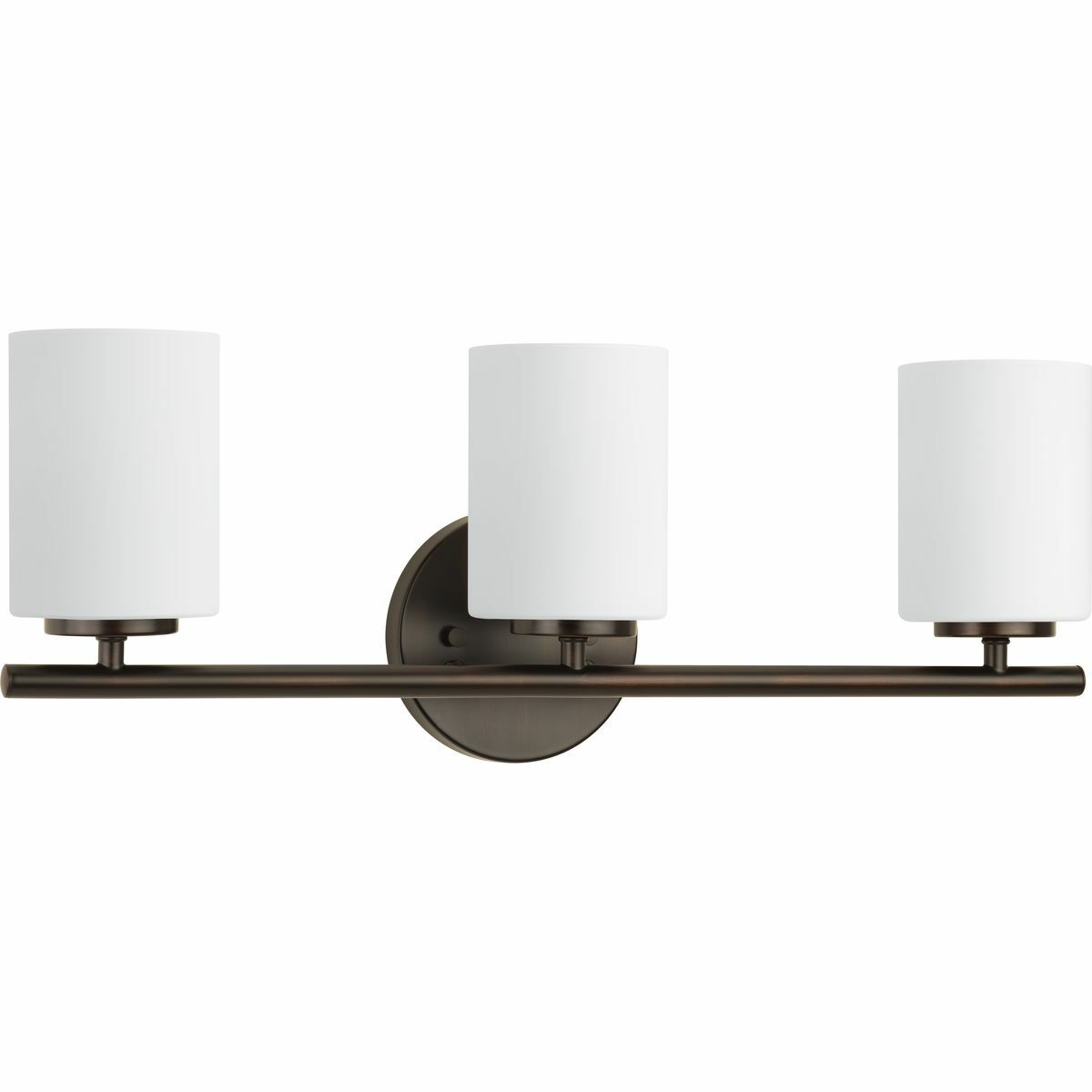 Three-light bath & vanity from the Replay Collection, smooth forms, linear details and a pleasingly elegant frame enhance a simplified modern look. Fixture can be mounted up or down. Antique Bronze finish.