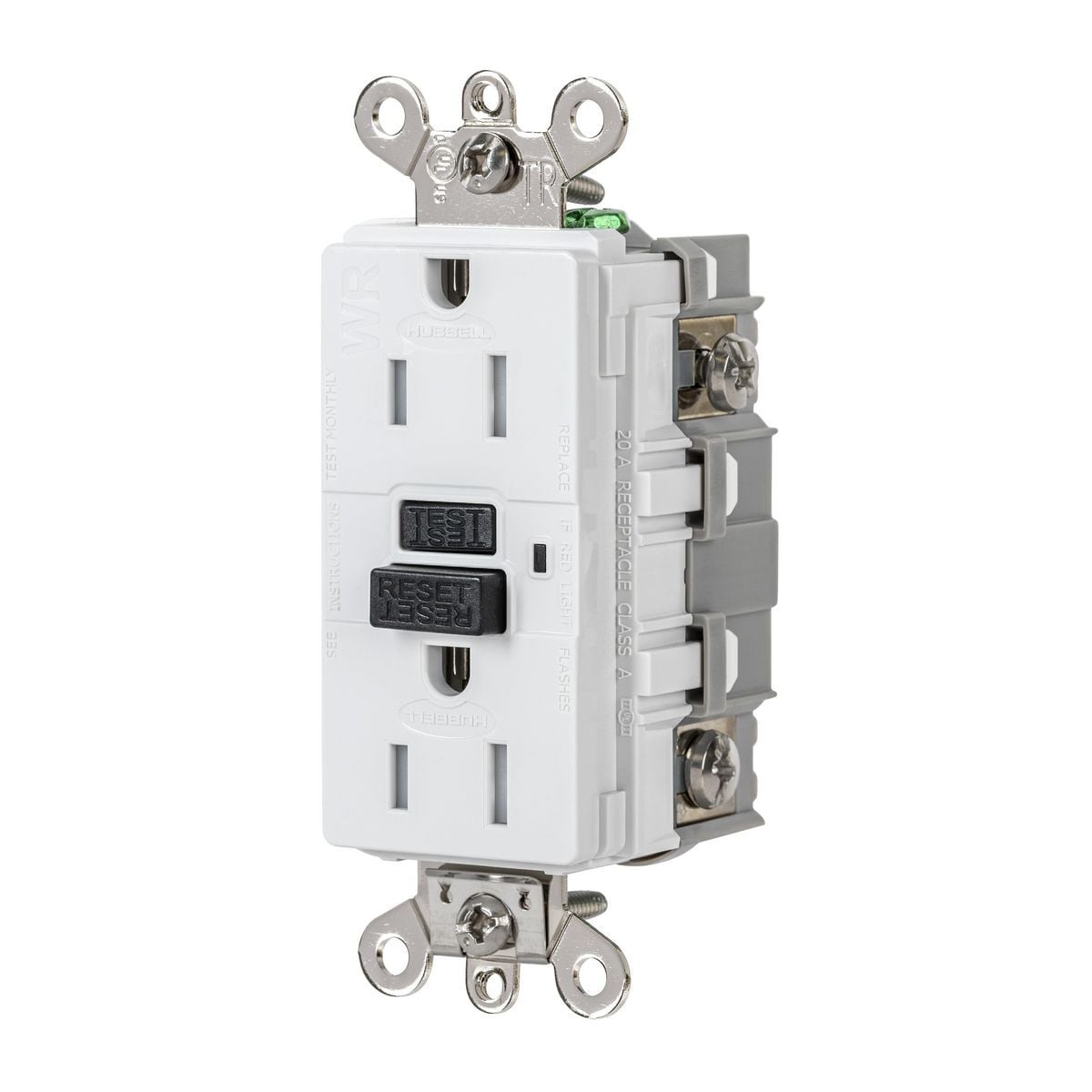 AUTOGUARD Self-Test Tamper-Resistant Weather-Resistant GFCI 15A Receptacle, 125V Industrial Grade Extra Heavy Duty, Back and Side Wired.
