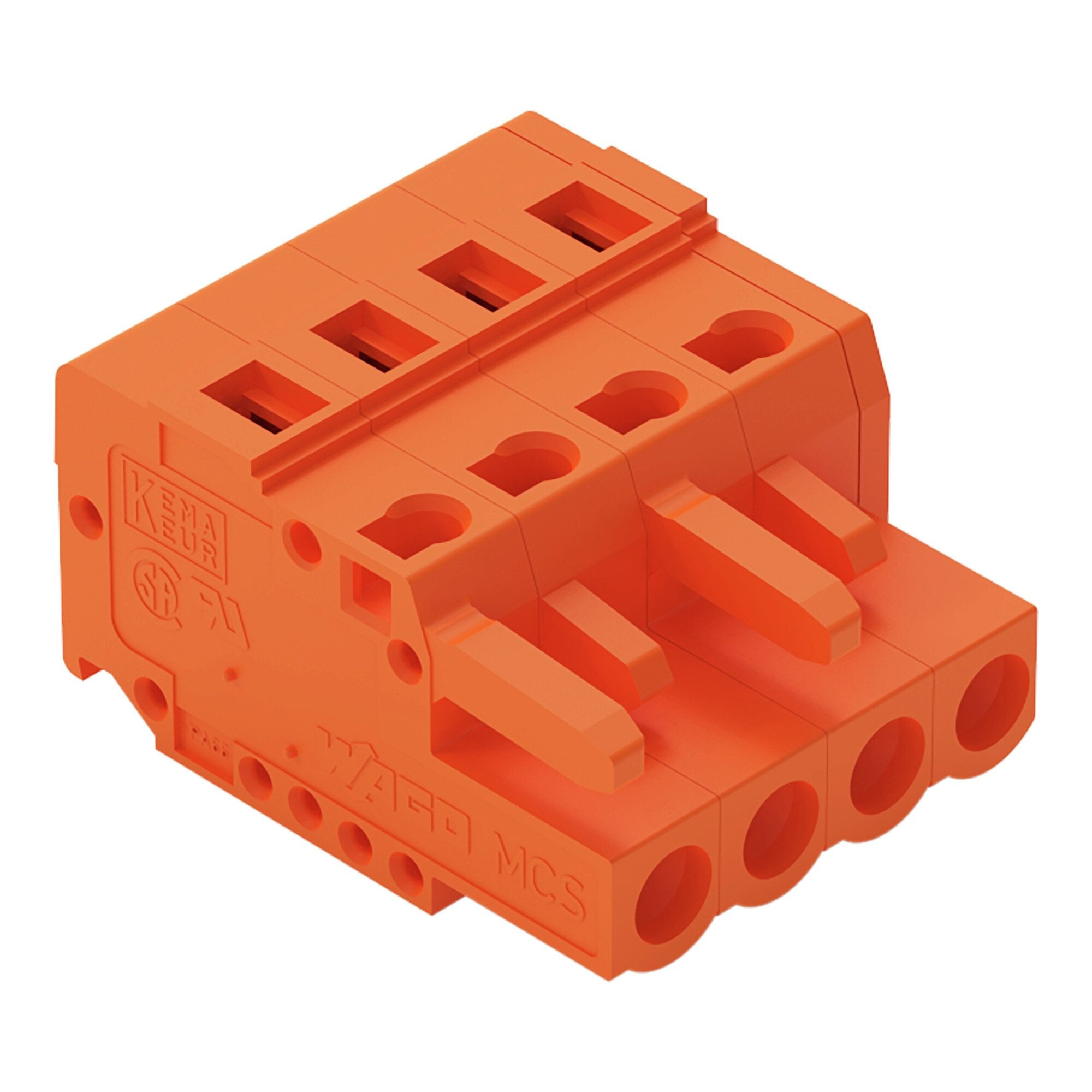 1-conductor female connector; CAGE CLAMP; 2.5 mm; Pin spacing 5.08 mm; 4-pole; 2,50 mm; orange