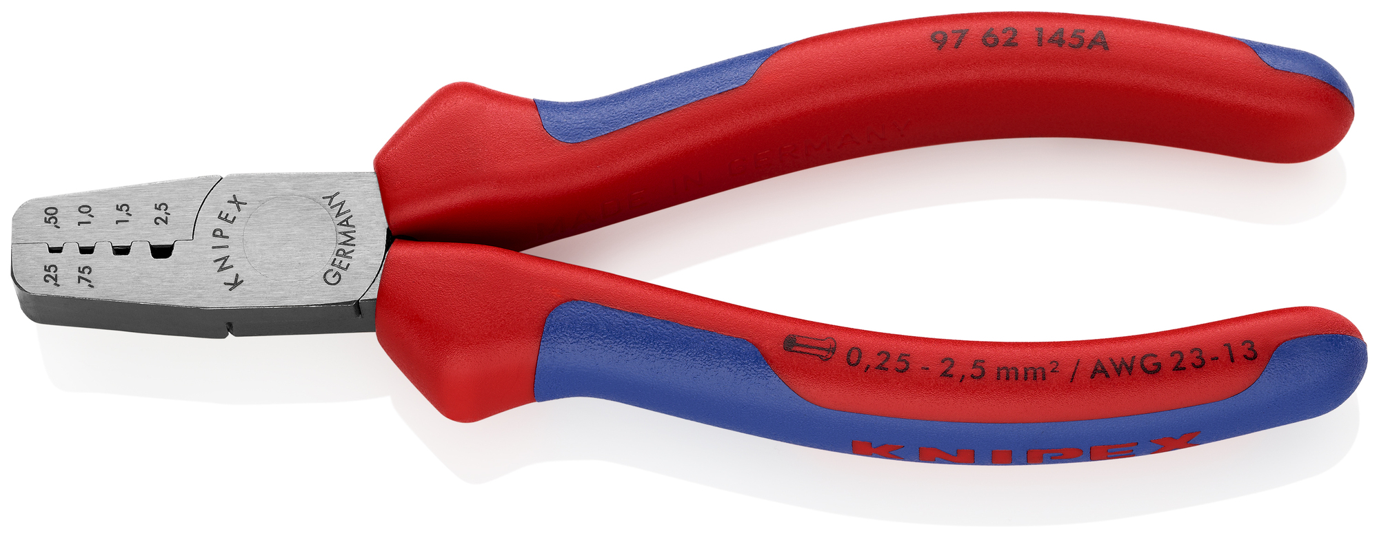 Crimping Pliers for Wire Ferrules, 5 3/4 in., Multi-component