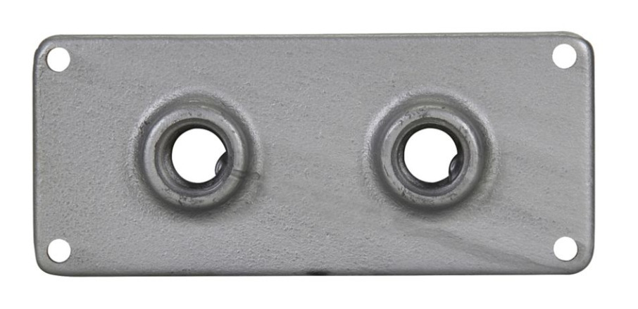 RSP66 4E Raintight Conduit Hub Plate, (2) 2 in Hub, For Use With 8-1/2 x 4 in Sides of RS and RSM Series Junction Boxes, Feraloy Iron Alloy