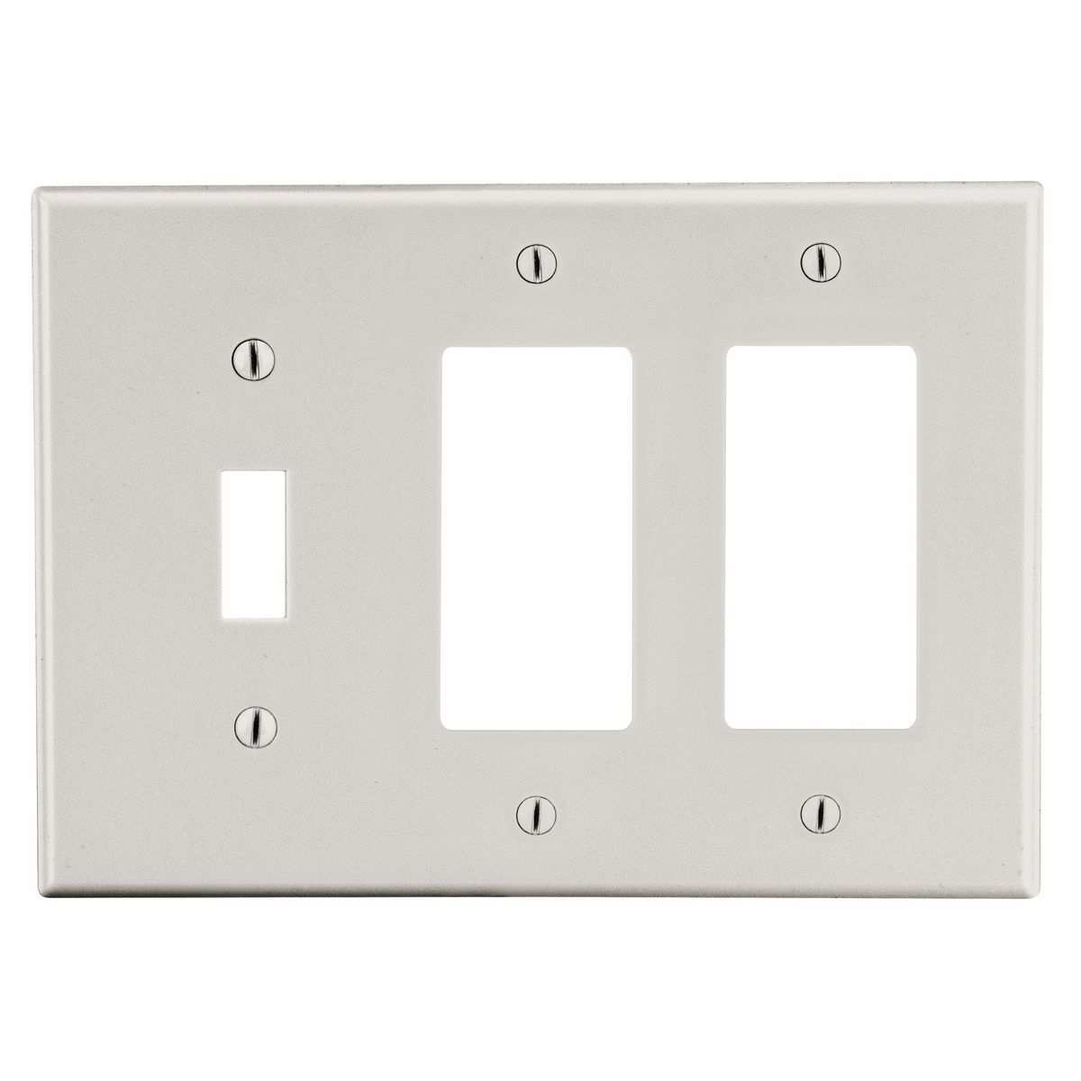 Wallplate, 3- Gang, 1) Toggle 2) Decorator, Light Almond