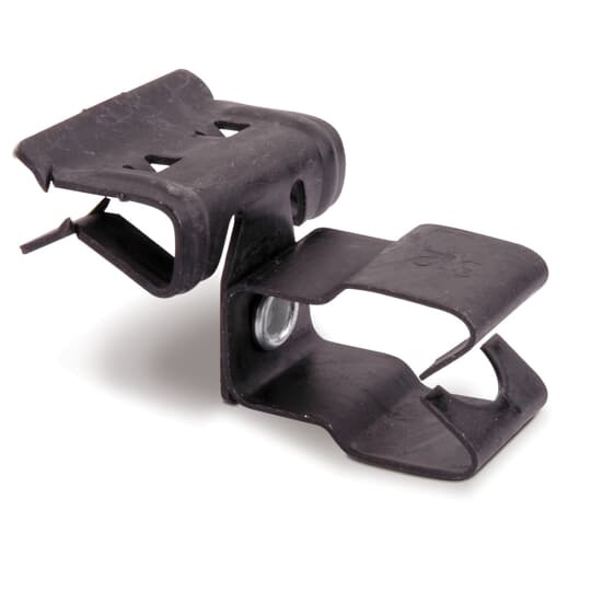 Clip, Flange Side-Mount Snap-In, Conduit Size 1 Inch, Flange Thickness 5/16 Inch to 1/2 Inch, Steel