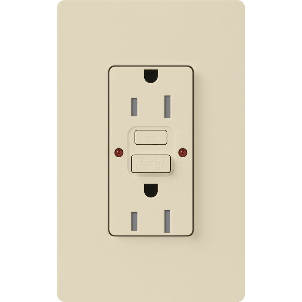 Tamper resistant, Self-testing GFCI  receptacle, 15A in eggshell