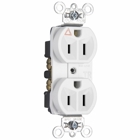 Isolated Ground Heavy-Duty Spec Grade Duplex Receptacle Back and, Side Wire 15amp 125volt White
