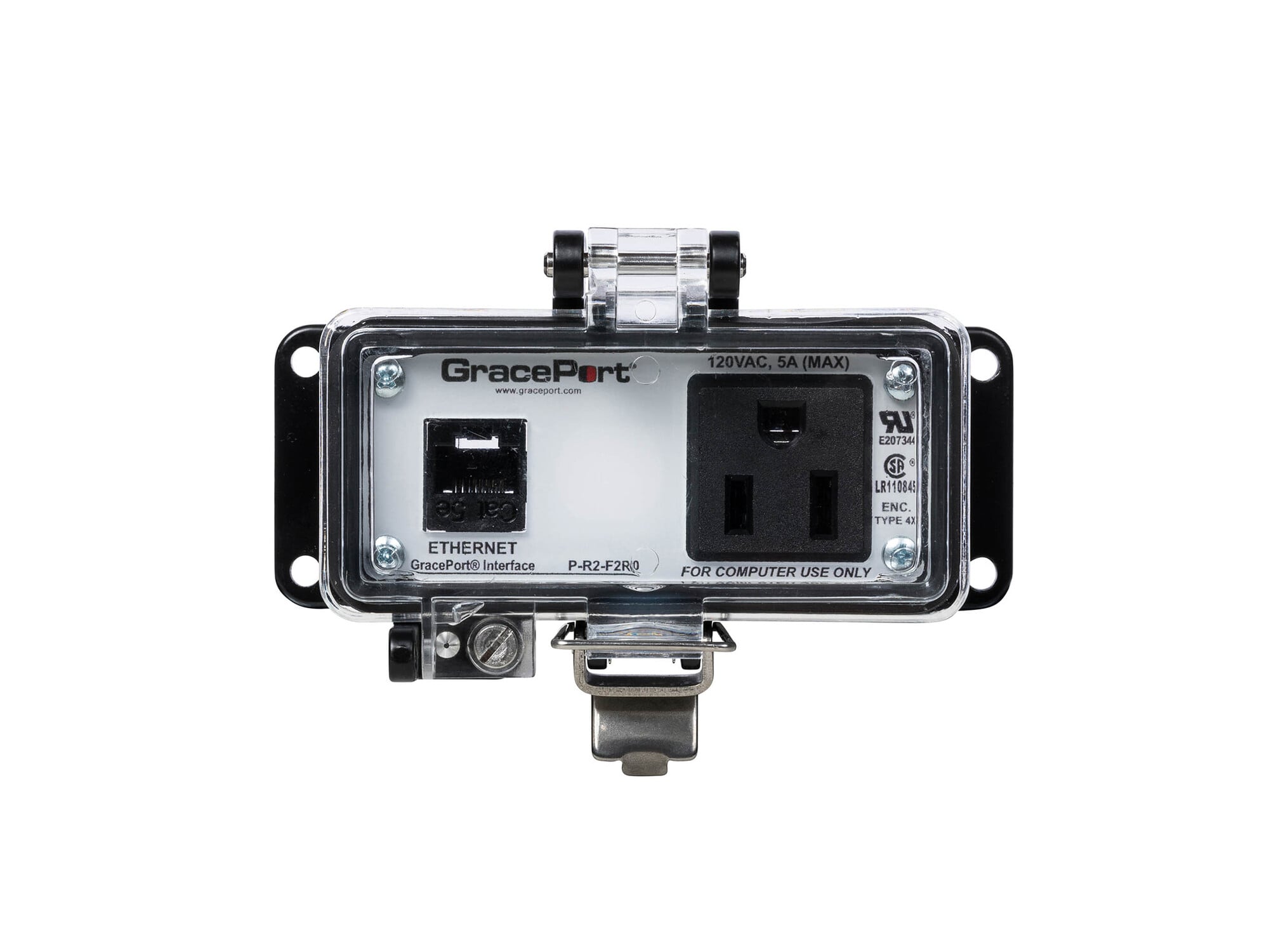 PANEL INTERFACE CONNECTOR WITH RJ45, PANEL MOUNT HOUSING, UL TYPE 4X, SIMPLEX OUTLET, NO CB