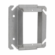 Eaton Crouse-Hinds series Tile Wall Square Cover, 4", Raised surface, one device, Steel, 1" raised, 7.4 cubic inch capacity