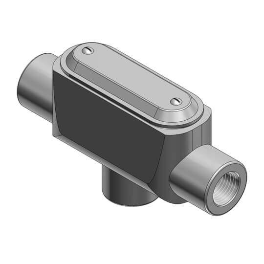 3/4 Inch Form 7 (TB) Pre-Assembled Conduit Body, Cover and Gasket, Body Material Gray Iron/Zinc Plating and Baked On Epoxy Powder Coat with BlueKote Internal Coating, Cover Material and Finish Stamped Steel/Zinc Plating