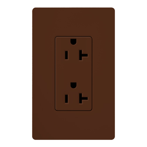 Claro, Satin, Tamper-resistant receptacle, 125V/20A in sienna