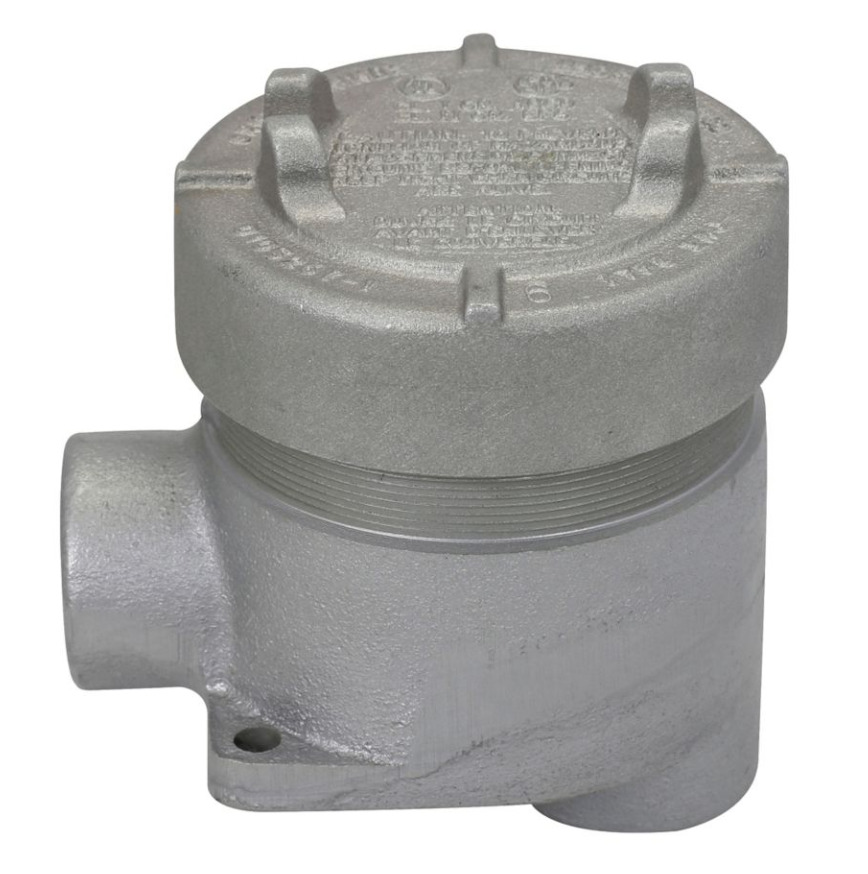 EAJB26 Condulet Shape B Conduit Outlet Box With Cover, 3/4 in, 3-3/16 in Cover Opening, 20.5 cu-in Capacity, Aluminum Acrylic Painted/Electro-Galvanized
