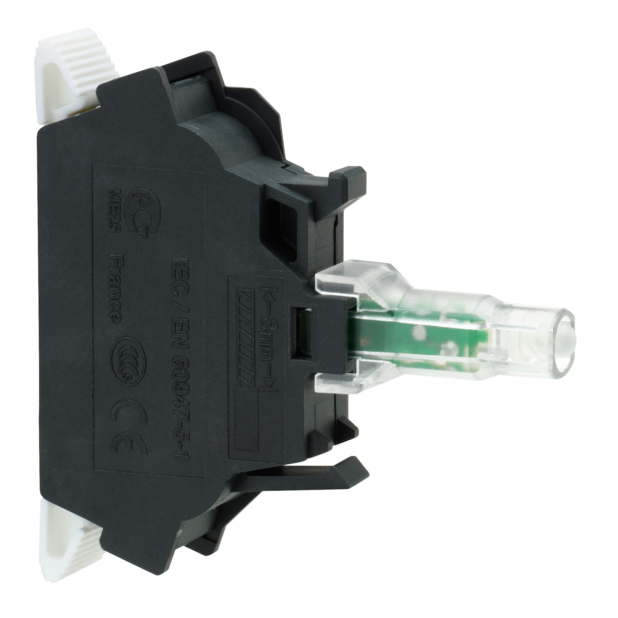 Light block, Harmony XB4, Harmony XB5, red, for head 22mm, integral LED, spring clamp terminals, 230...240V