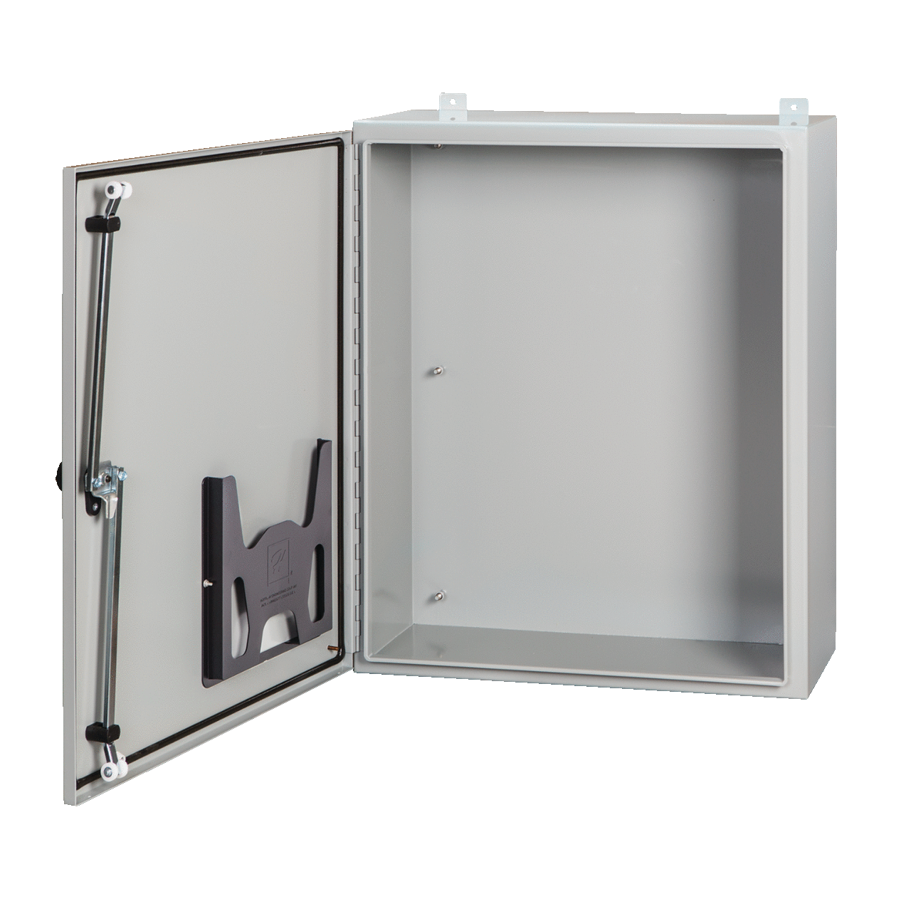Continuous Hinge Enclosure with 3-Point Latch Type 4, 48x36x16, Gray, Mild Steel
