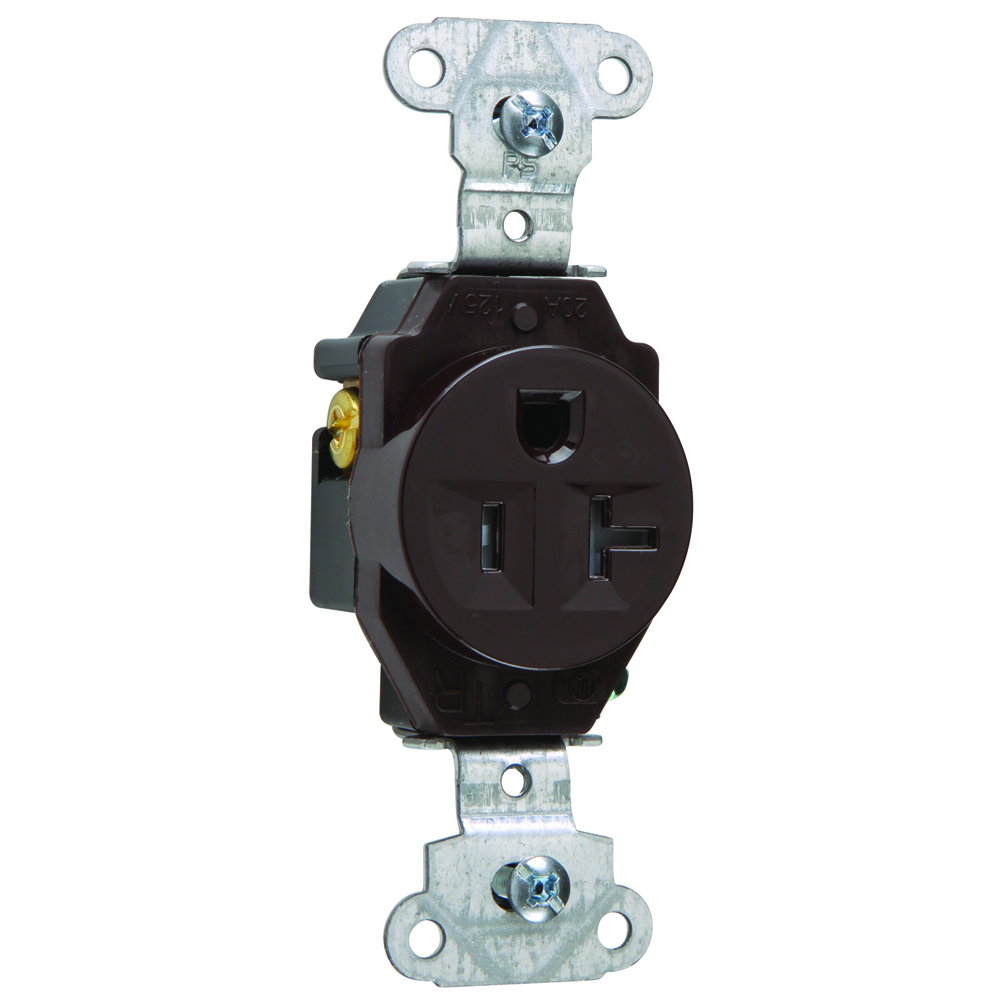 Tamper-Resistant Construction Spec Grade Single Receptacle Back and, Side Wire 20amp 125volt Brown
