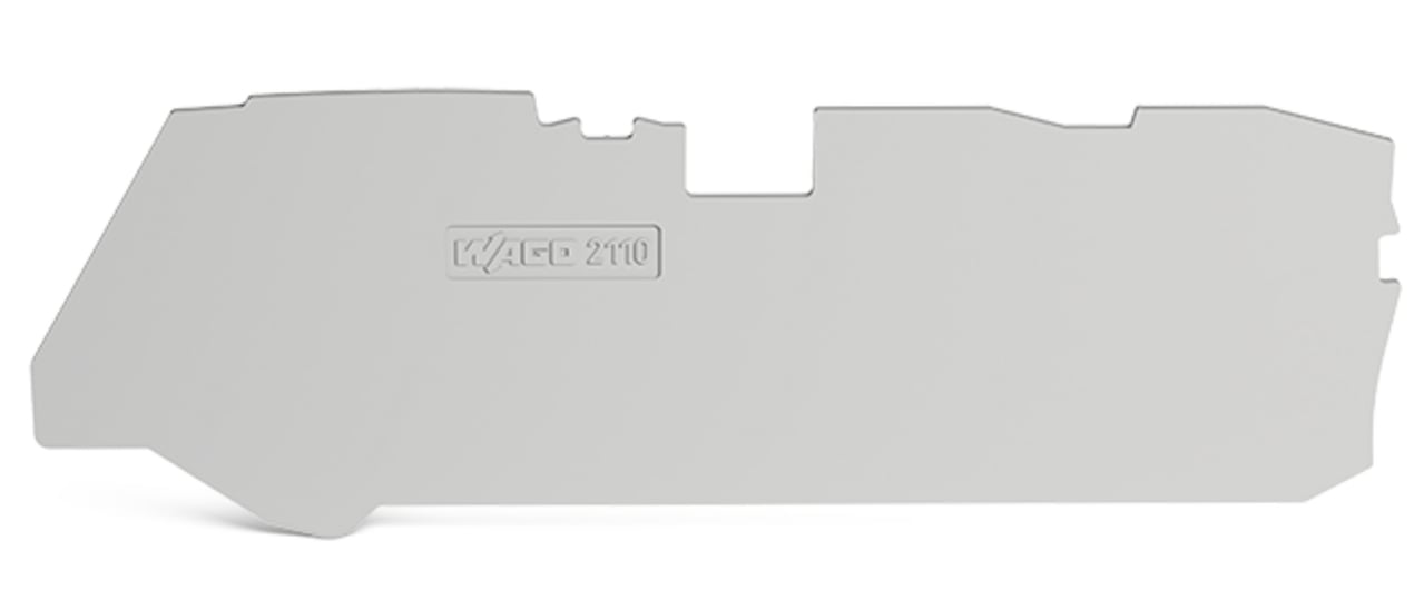 End and intermediate plate; 1 mm thick; for 3-conductor terminal blocks; gray
