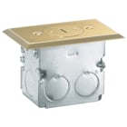 Floor and Wall Boxes, Residential Floor Box Kit, Drop-In, Tamper Resistant, 15A 125V, 2-Pole 3-Wire Grounding, Brass