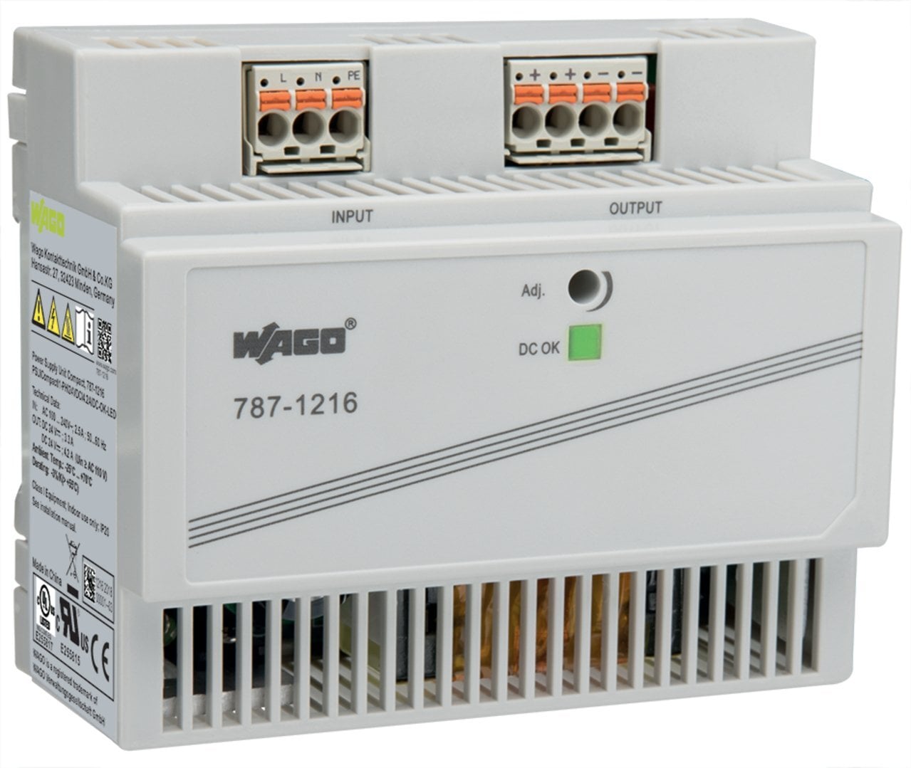 Switched-mode power supply; Compact; 1-phase; 24 VDC output voltage; 4.2 A output current; DC-OK LED