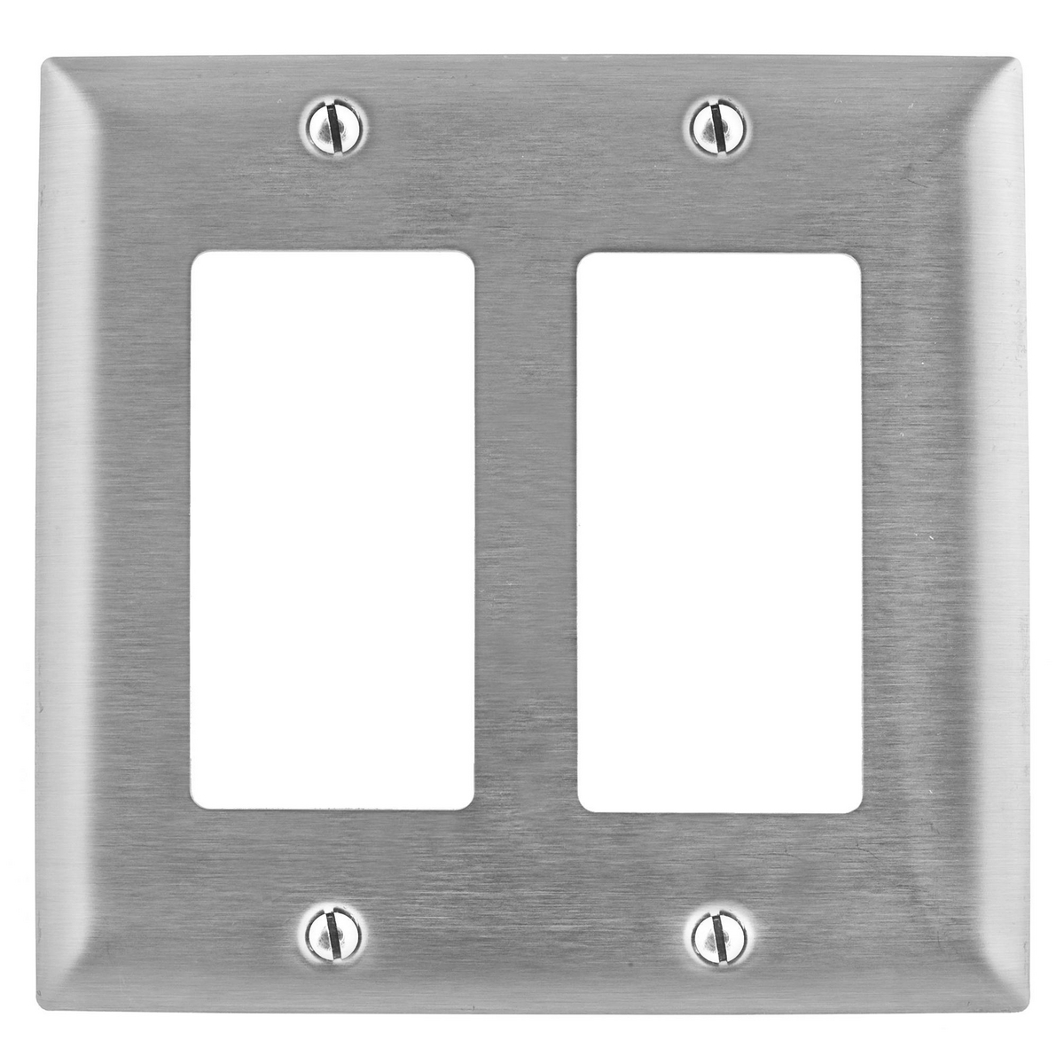 Wallplates and Boxes, Metallic Plates, 2- Gang, 2) GFCI Openings, 430 Stainless Steel