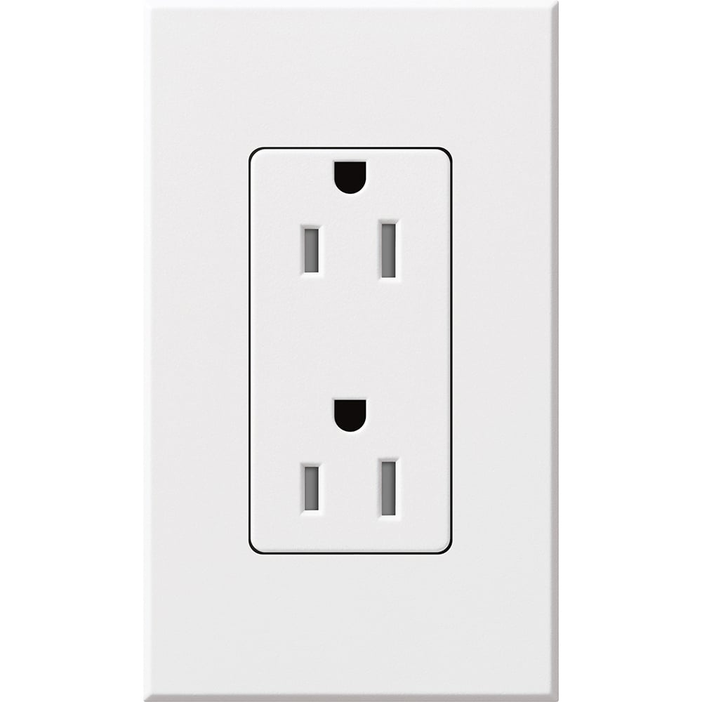 Duplex 15 A receptacle, tamper resistant, 125V/15A in white