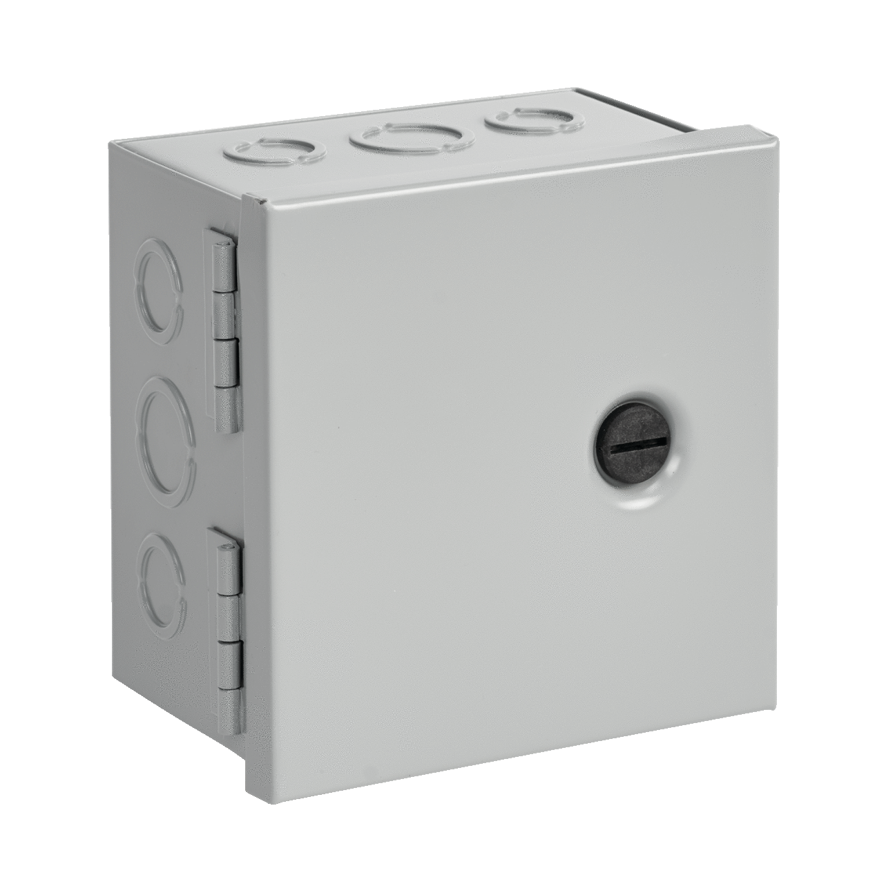 Hinged-Cover with Knockouts Type 1, 12.00x12.00x6.00, Gray, Steel